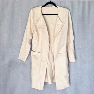 Cream Open Front Blazer Cardigan Size S